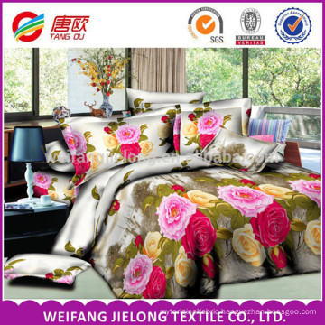 2017 Chinese Weifang supplier good In stock Microfiber 3D Bedsheets microfiber 100% polyester bedding sets